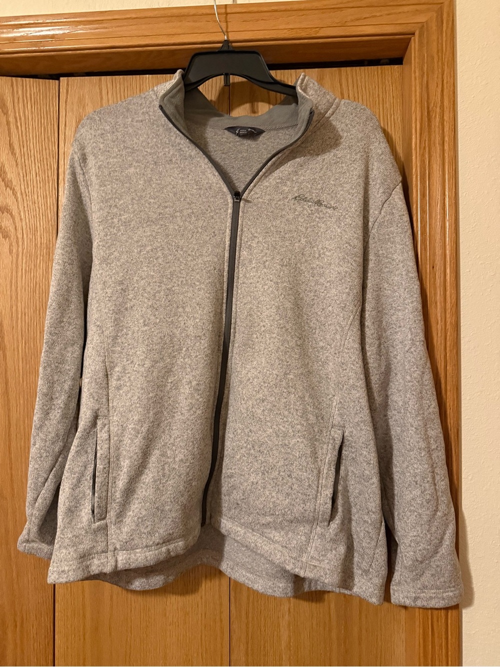 Eddie Bauer Gray Fleece Jacket with‎ Embroidered Logo